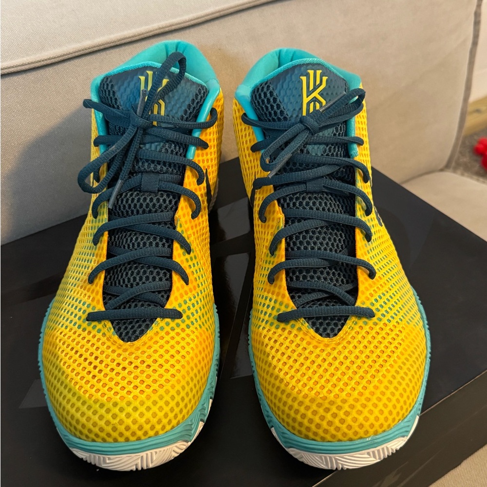 Nike Kyrie Irving Yellow and Teal Sneakers